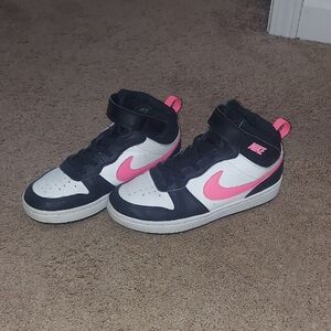 Nike Kids High-Top Sneakers - Black and Pink
